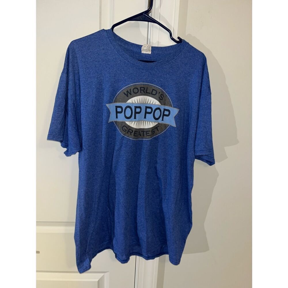Blue soft worlds greatest Pop Pop Grandpa grandfather men’s T-Shirt XL
